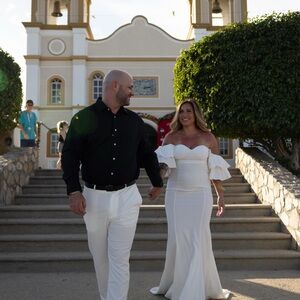 Elegant White Off-Shoulder Gown Engagement